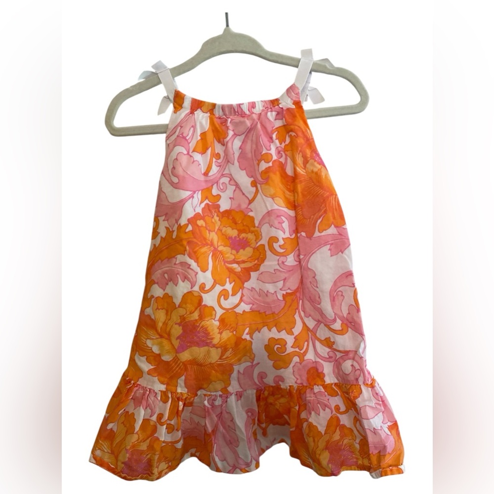 Janie and Jack Pink and Orange Floral Dress 12-18 Months